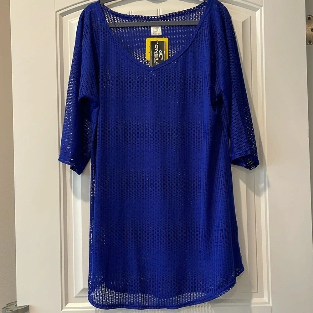 O'Neill Women's Blue Mesh Swim Bathing Suit Cover Up XS/S NWT - Picture 3 of 4